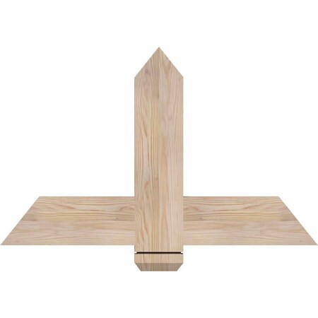 Ekena Millwork Eugene Smooth Timber Gable Bracket, Douglas Fir, 36"W x 23"H x 1 1/2"D x 5 1/2"F, 15/12 Pitch GBW036X23X0206EUG00SDF